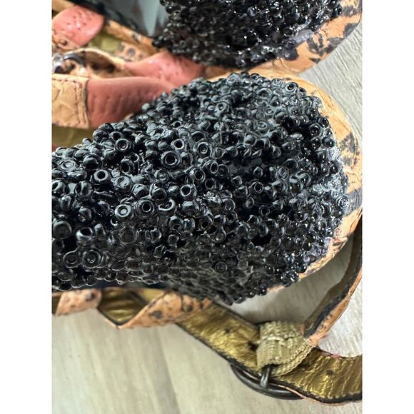 Bottega Veneta Snakeskin Strappy Heels Size 37 - Picture 11 of 12